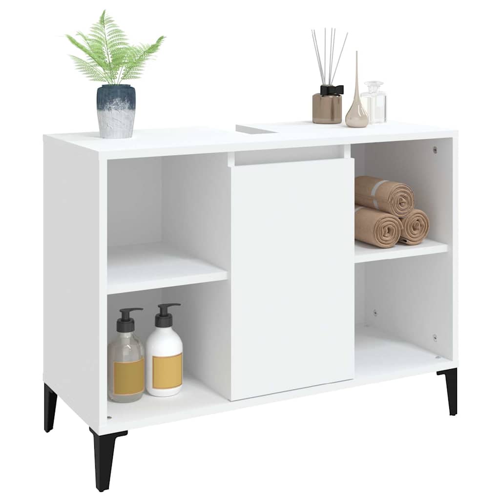 vidaXL Sink Cabinet | White | Engineered wood, Metal | Medium 4