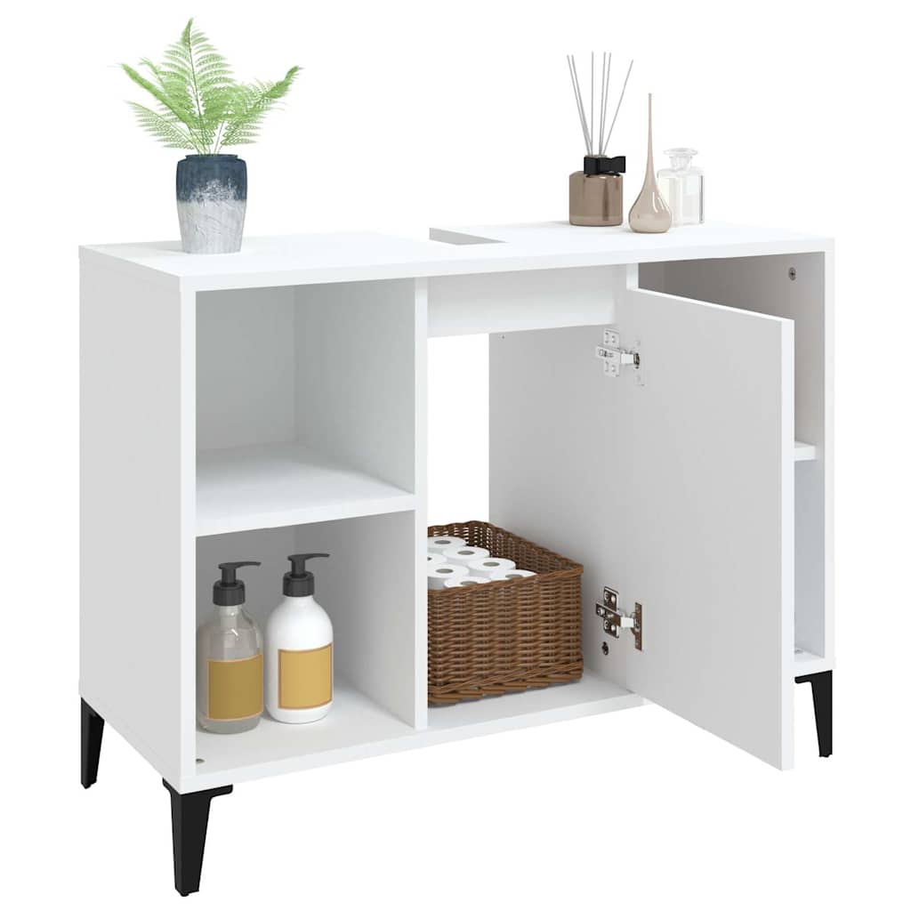 vidaXL Sink Cabinet | White | Engineered wood, Metal | Medium 5