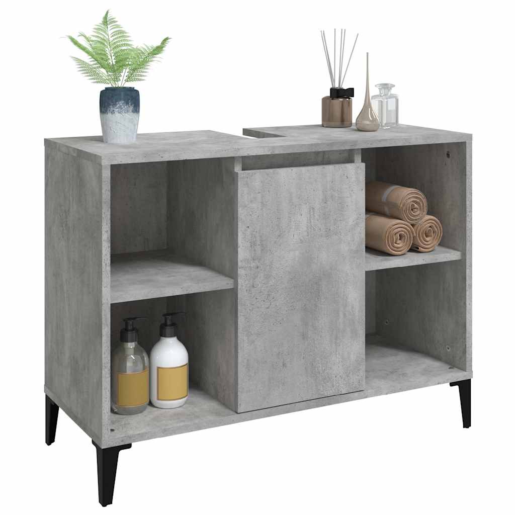 vidaXL Sink Cabinet | Concrete Grey | Engineered Wood | Medium 4