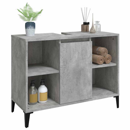 vidaXL Sink Cabinet | Concrete Grey | Engineered Wood | Medium 4