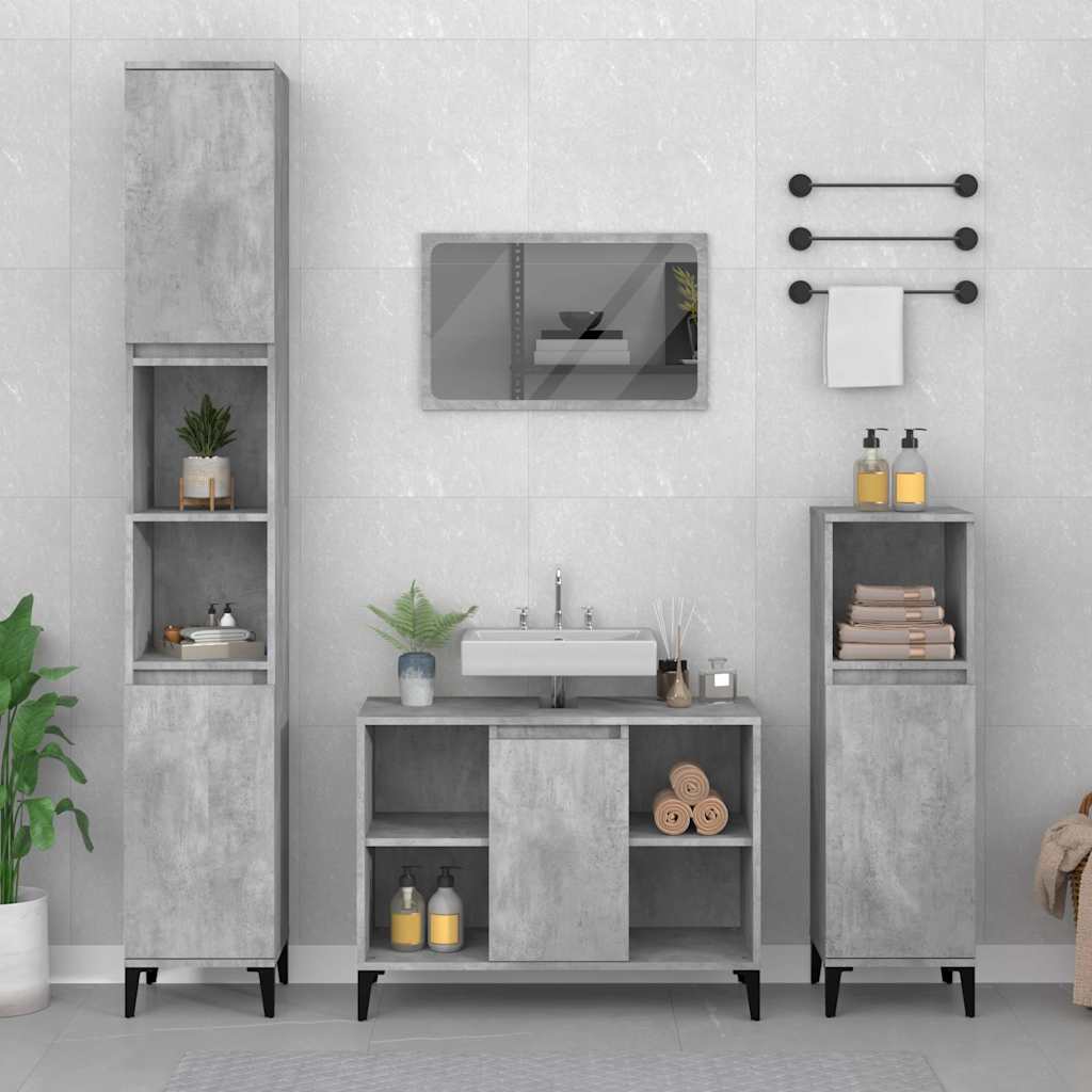 vidaXL Sink Cabinet | Concrete Grey | Engineered Wood | Medium 1