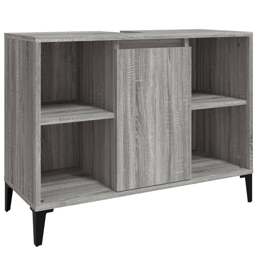 vidaXL Sink Cabinet | Grey Sonoma | Wooden Structure | Medium Size 2