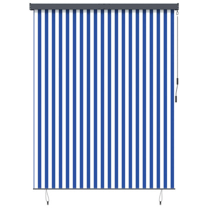 vidaXL Roller Blind Blue and White 200 x 250 cm Fabric and Aluminum 1