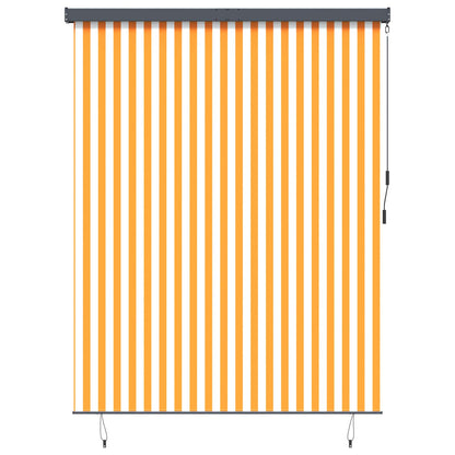 vidaXL Roller Blind White and Orange 200 x 250 cm Fabric and Aluminum 1