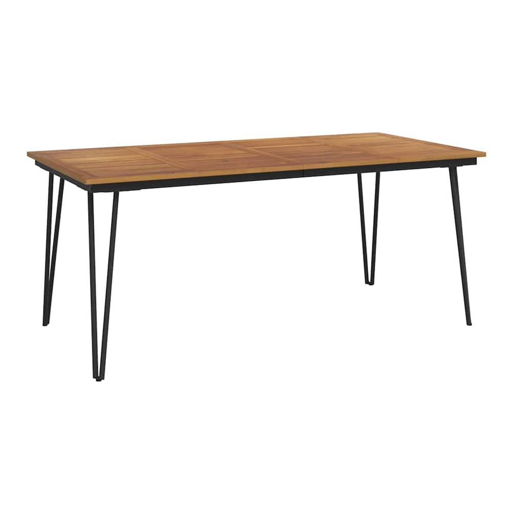 Garden Table with Hairpin Legs Solid Wood Acacia 180 cm 90 cm