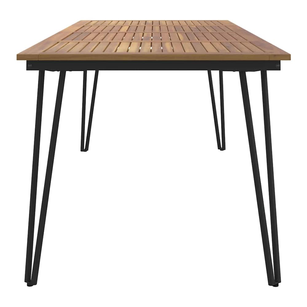 Garden Table with Hairpin Legs Solid Wood Acacia 180 cm 90 cm