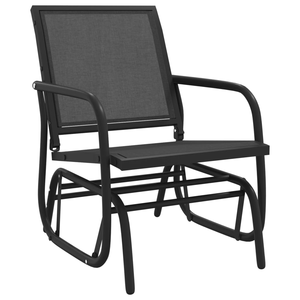 vidaXL Garden Glider Chair Black 61x76x87 cm Textilene&Steel 2