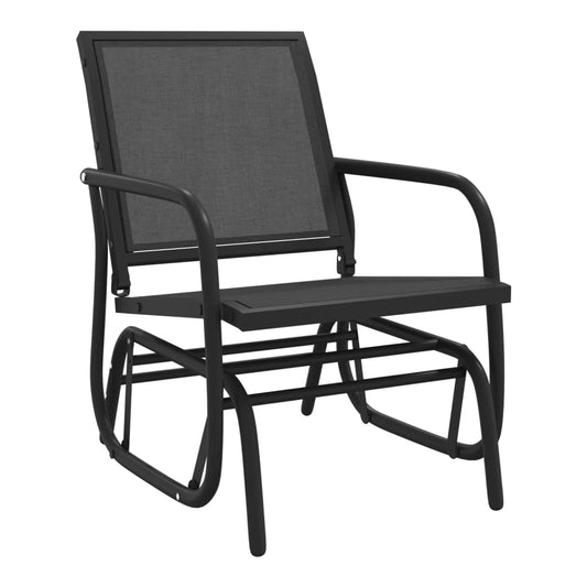 Garden Glider Chair 61x76x87 cm Textilene&Steel Black 1