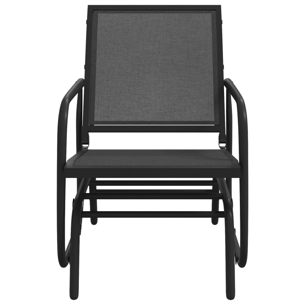 vidaXL Garden Glider Chair Black 61x76x87 cm Textilene&Steel 3