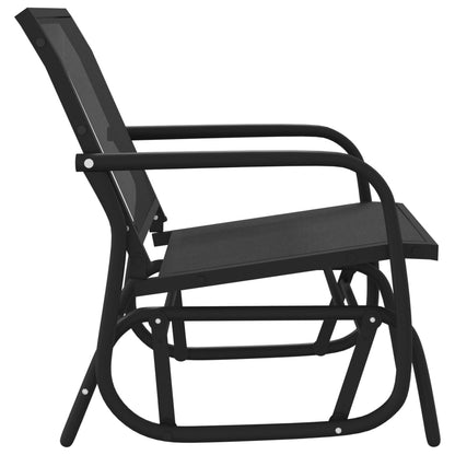 vidaXL Garden Glider Chair Black 61x76x87 cm Textilene&Steel 4