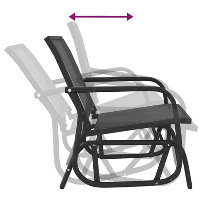 vidaXL Garden Glider Chair Black 61x76x87 cm Textilene&Steel 5