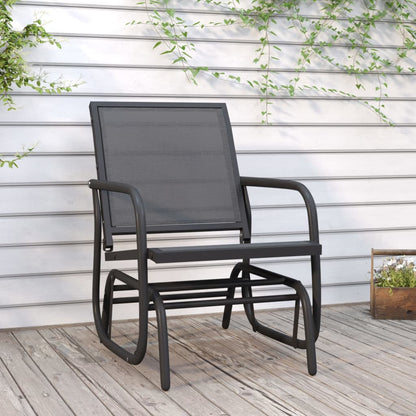 vidaXL Garden Glider Chair Black 61x76x87 cm Textilene&Steel 1