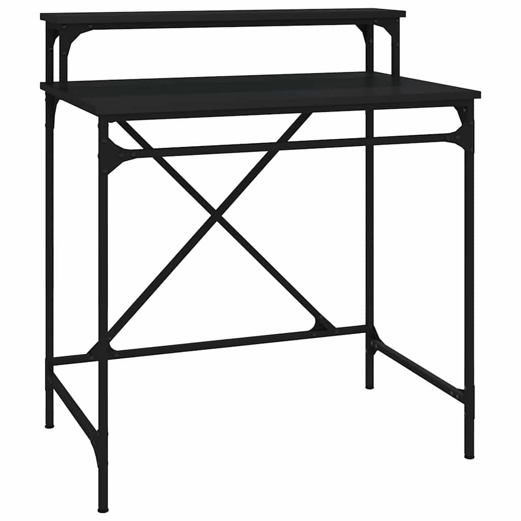 vidaXL Desk Black 80x50x90 cm Engineered Wood and Iron 2