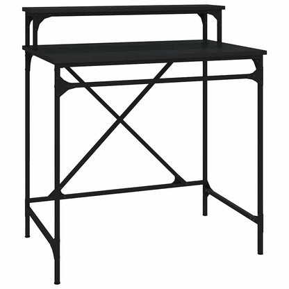 vidaXL Desk Black 80x50x90 cm Engineered Wood and Iron 2