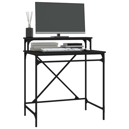 vidaXL Desk Black 80x50x90 cm Engineered Wood and Iron 4