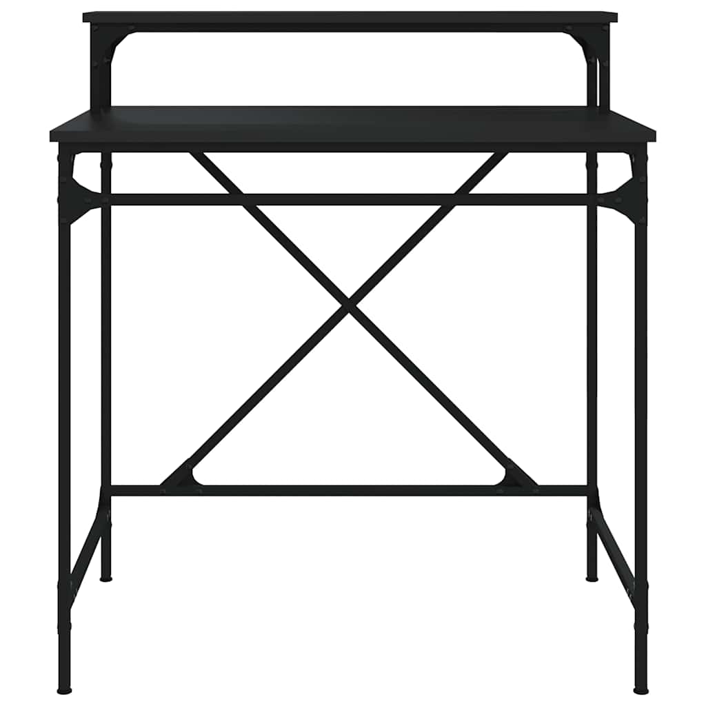 vidaXL Desk Black 80x50x90 cm Engineered Wood and Iron 5
