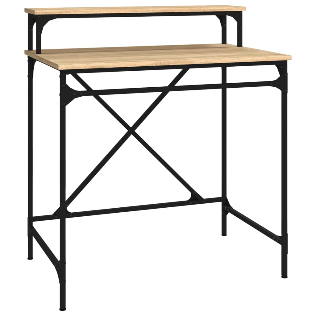 vidaXL Desk Sonoma Oak 80x50x90 cm Engineered Wood and Iron 2
