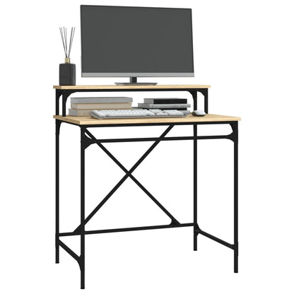 vidaXL Desk Sonoma Oak 80x50x90 cm Engineered Wood and Iron 4