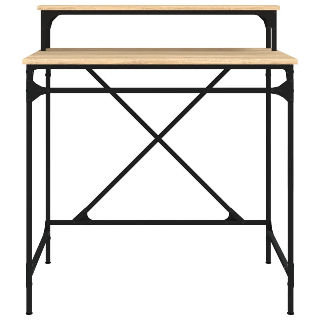 vidaXL Desk Sonoma Oak 80x50x90 cm Engineered Wood and Iron 5