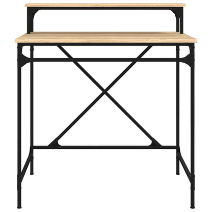 vidaXL Desk Sonoma Oak 80x50x90 cm Engineered Wood and Iron 5