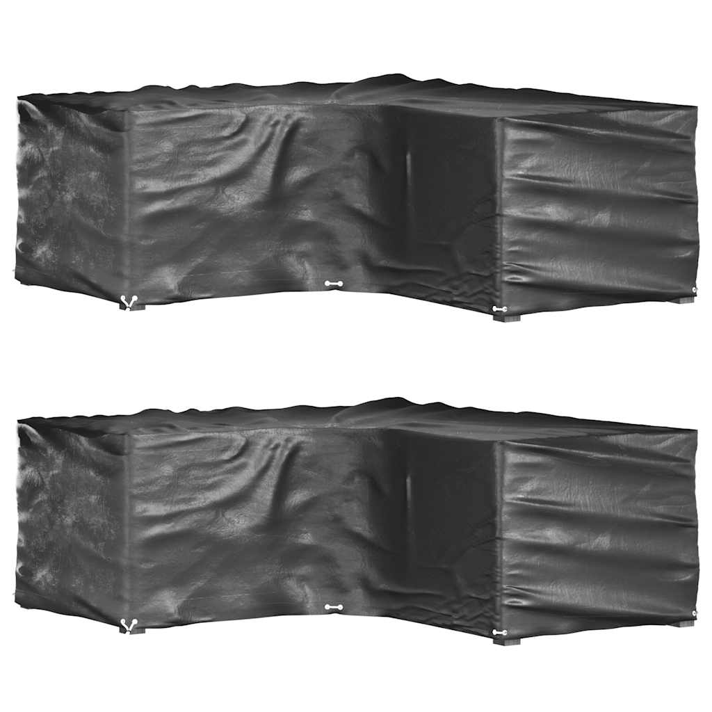 vidaXL L-Shaped Garden Furniture Covers 2 pcs 16 Eyelets 215x215x70 cm 1