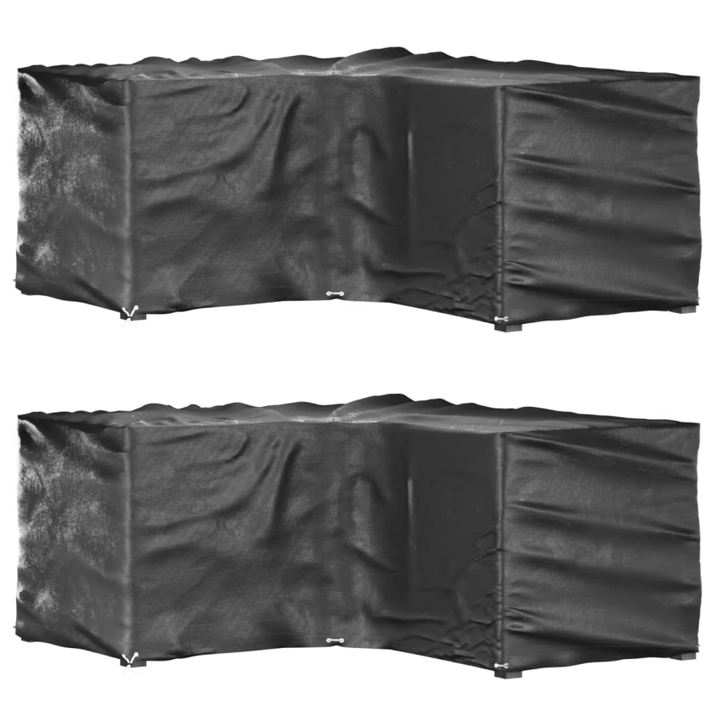 vidaXL L-Shaped Garden Furniture Covers 2 pcs 16 Eyelets 215x215x90 cm 1