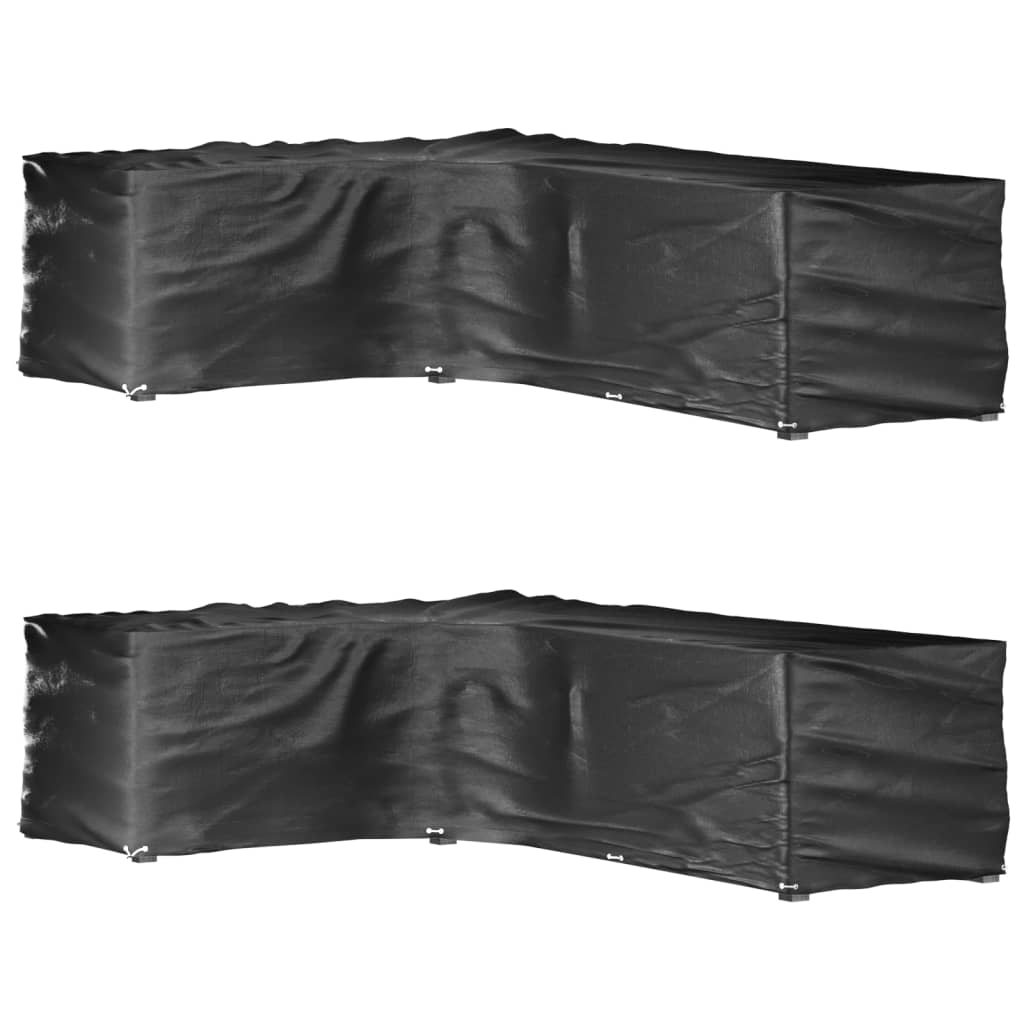 vidaXL L-Shaped Garden Furniture Covers 2 pcs 18 Eyelets 220x285x80 cm 1