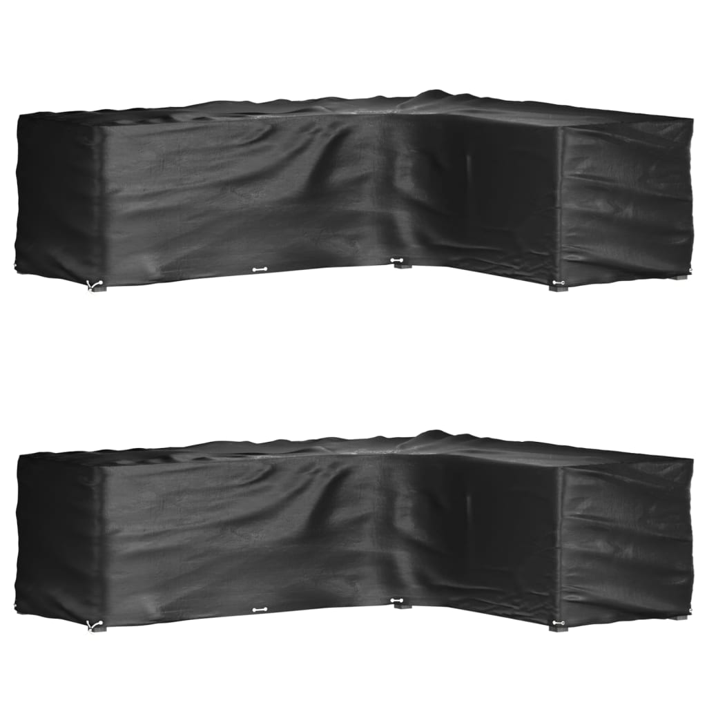 vidaXL L-Shaped Garden Furniture Covers 2 pcs 16 Eyelets 260x210x80 cm 1