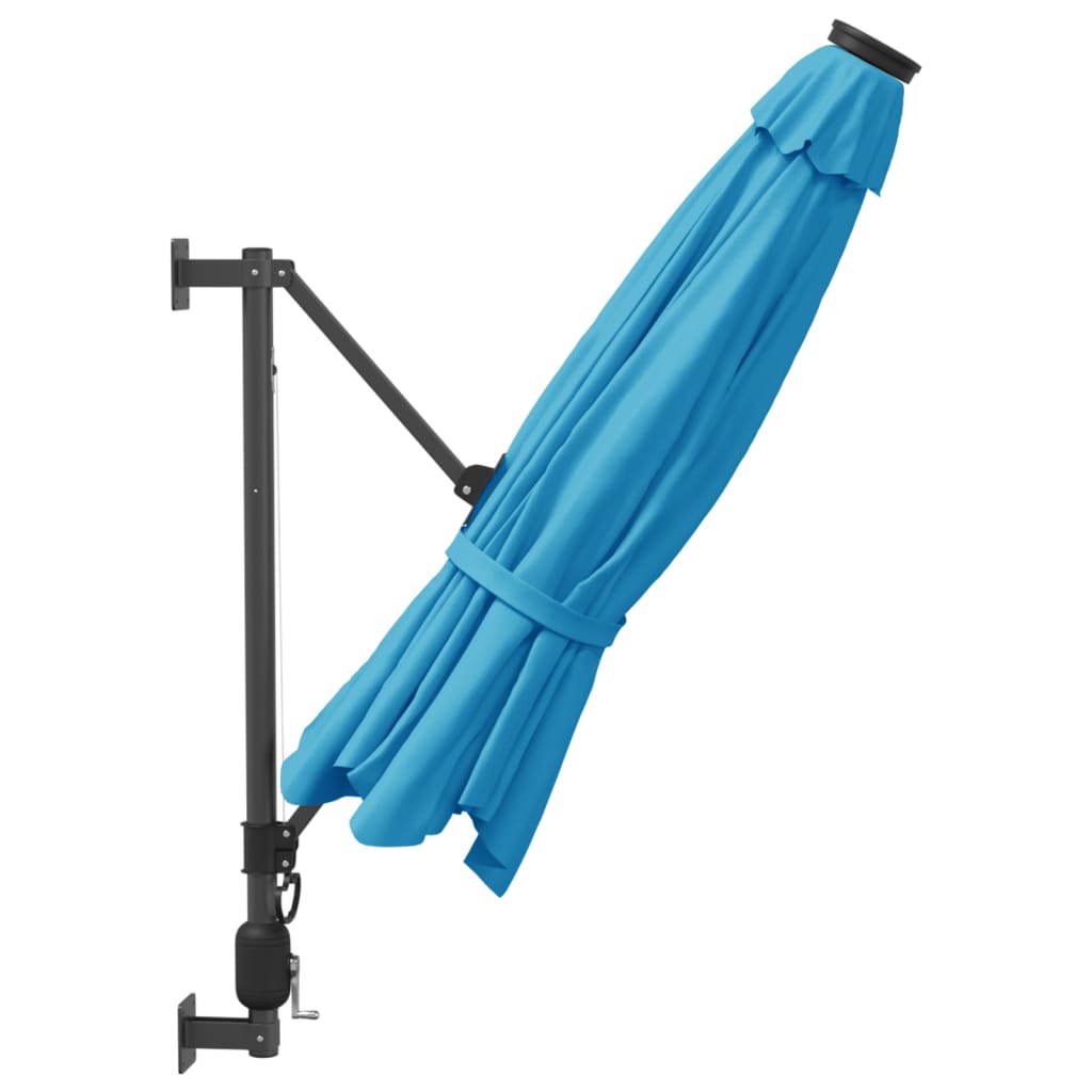 vidaXL Wall-mounted Parasol Sea Blue 290 cm 4