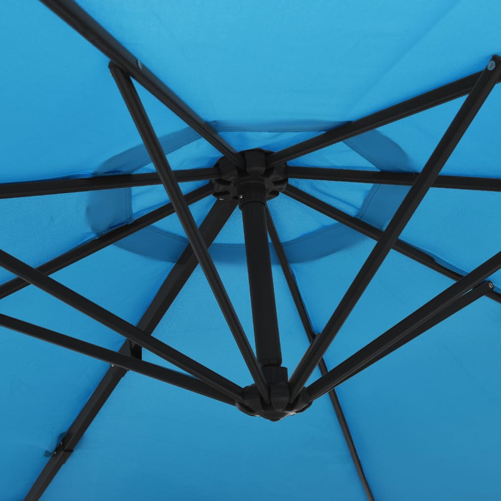 vidaXL Wall-mounted Parasol Sea Blue 290 cm 6