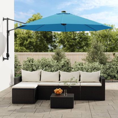vidaXL Wall-mounted Parasol Sea Blue 290 cm 1