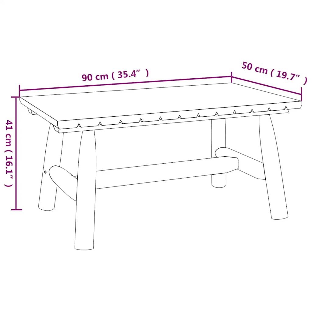 vidaXL Coffee Table 90x50x41 cm Solid Wood Spruce 6