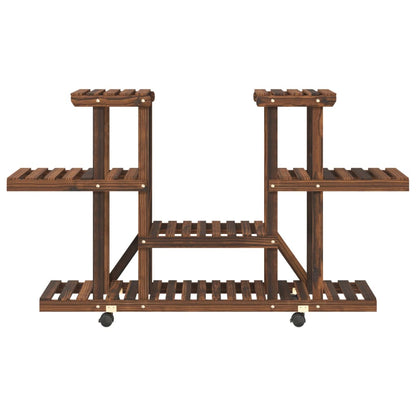 vidaXL Flower Stand with Wheels 110x25x78 cm Solid Wood Fir 5