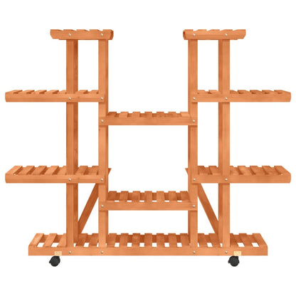 vidaXL Flower Stand with Wheels 110x25x115 cm Solid Wood Fir 4