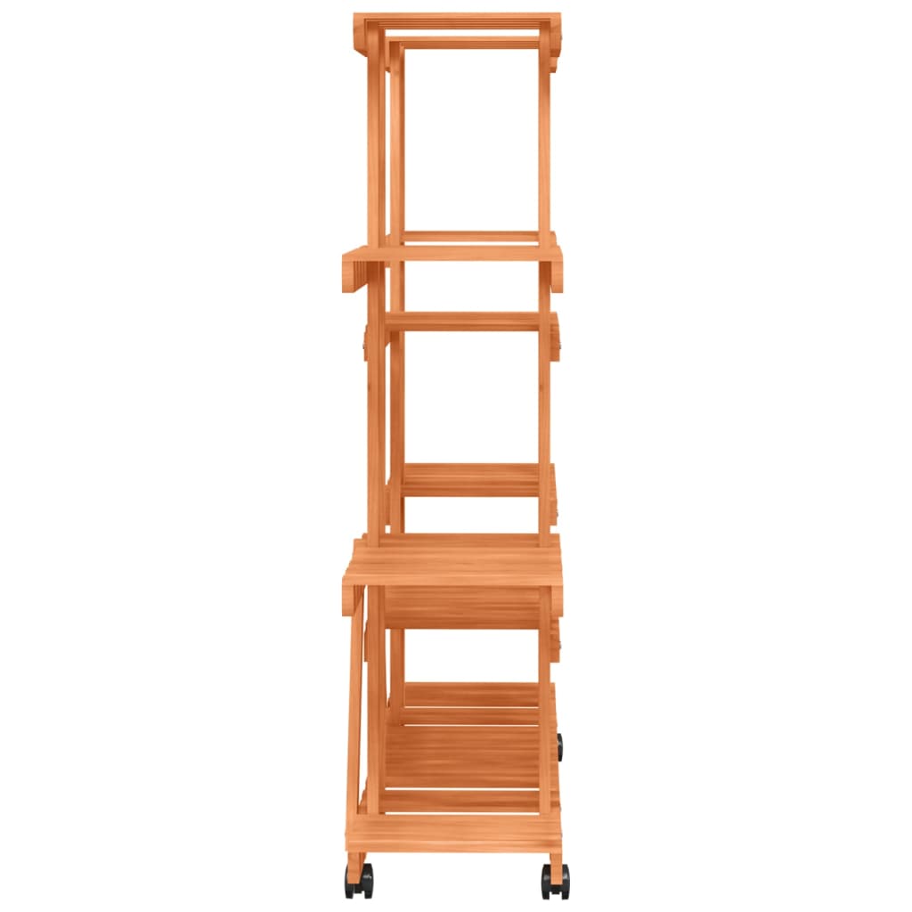 vidaXL Flower Stand with Wheels 110x25x115 cm Solid Wood Fir 5