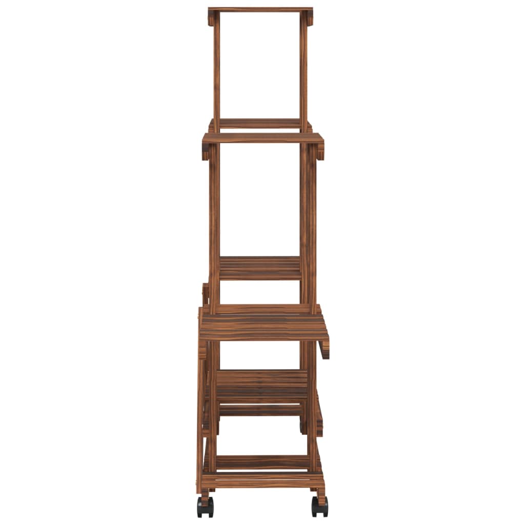 vidaXL Flower Stand with Wheels 95x25x101 cm Solid Wood Fir 5