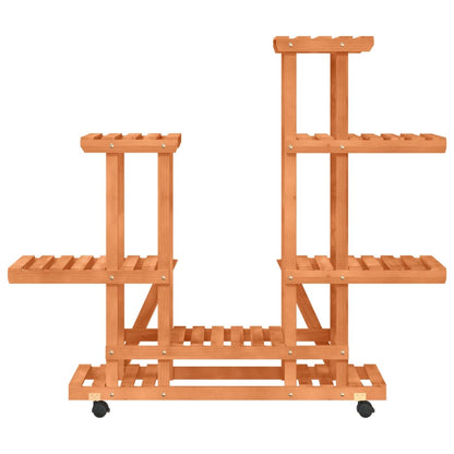 vidaXL Flower Stand with Wheels 95x25x101 cm Solid Wood Fir 4