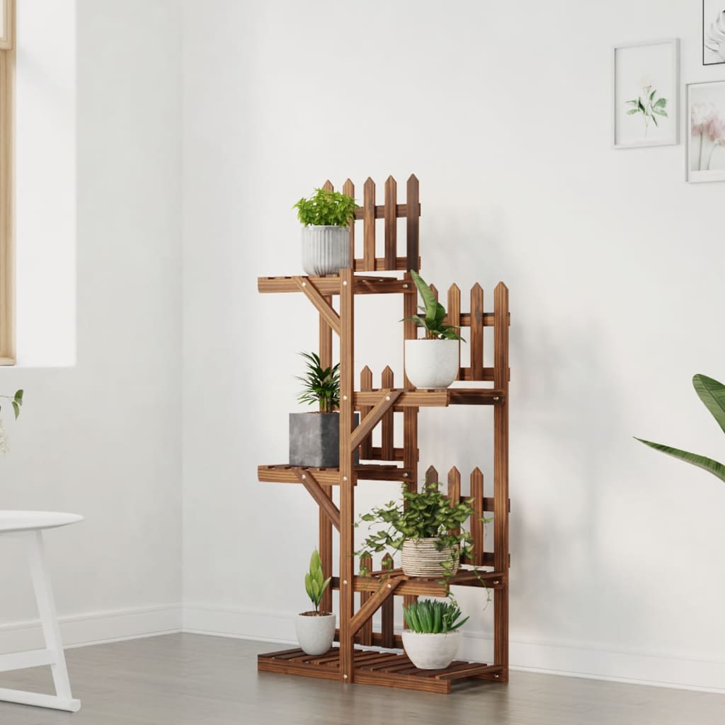 vidaXL Flower Stand 60x25x130 cm Solid Wood Fir 3
