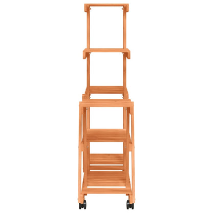 vidaXL Flower Stand with Wheels 95x25x101 cm Solid Wood Fir 5