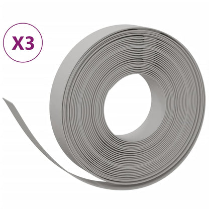 vidaXL Garden Edgings 3 pcs Grey 10 m 10 cm Polyethylene 2
