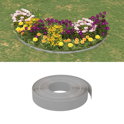 vidaXL Garden Edgings 3 pcs Grey 10 m 10 cm Polyethylene 1