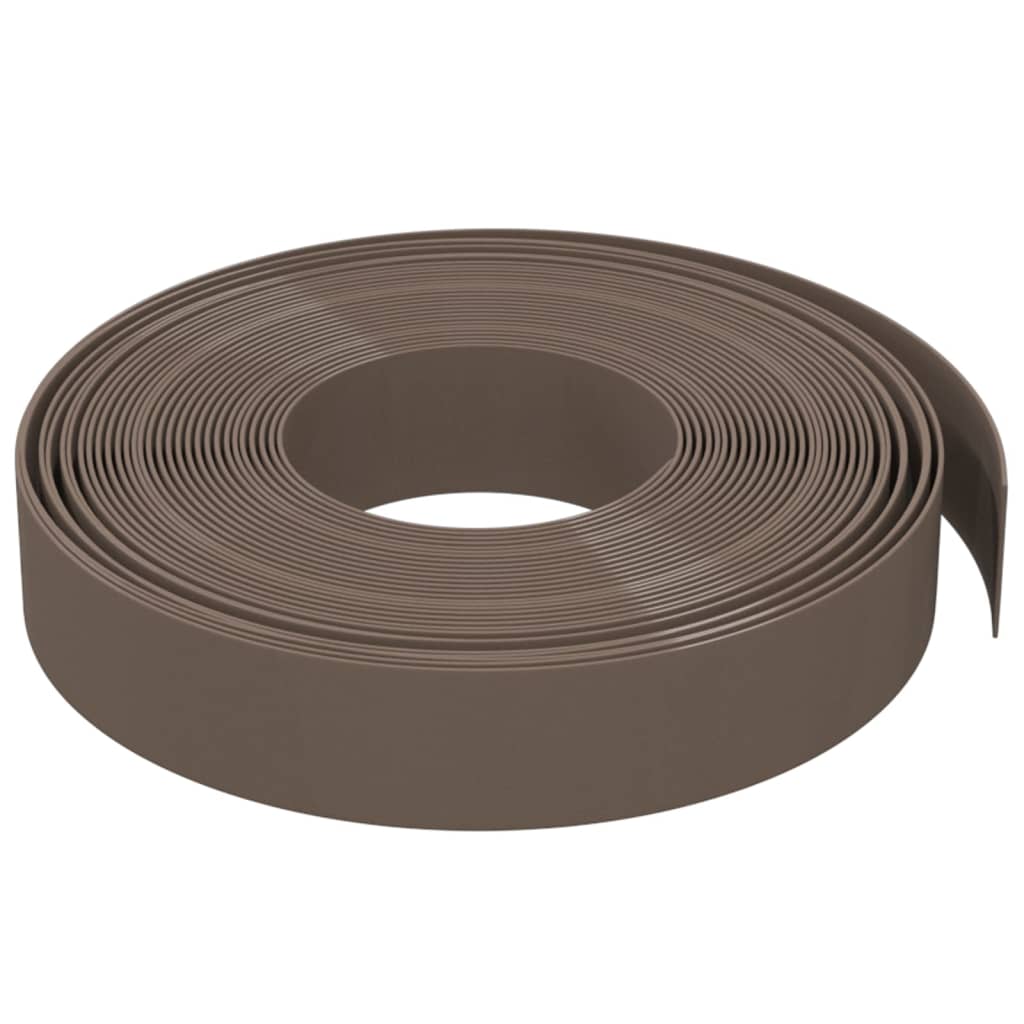 vidaXL Garden Edgings 3 pcs Brown 10 m 10 cm Polyethylene 4