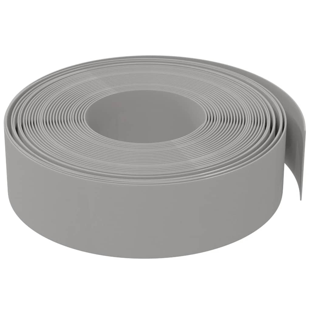 vidaXL Garden Edgings 2 pcs Grey 10 m 15 cm Polyethylene 5