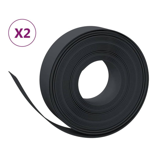 Garden Edging 25 m 10 cm PE Black 20 m 0.15 m