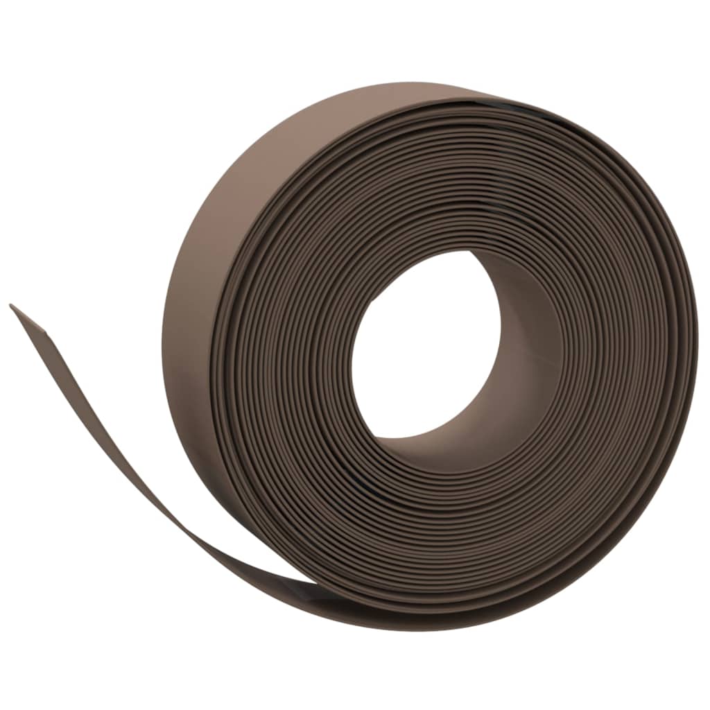 vidaXL Garden Edgings 2 pcs Brown 10 m 15 cm Polyethylene 3