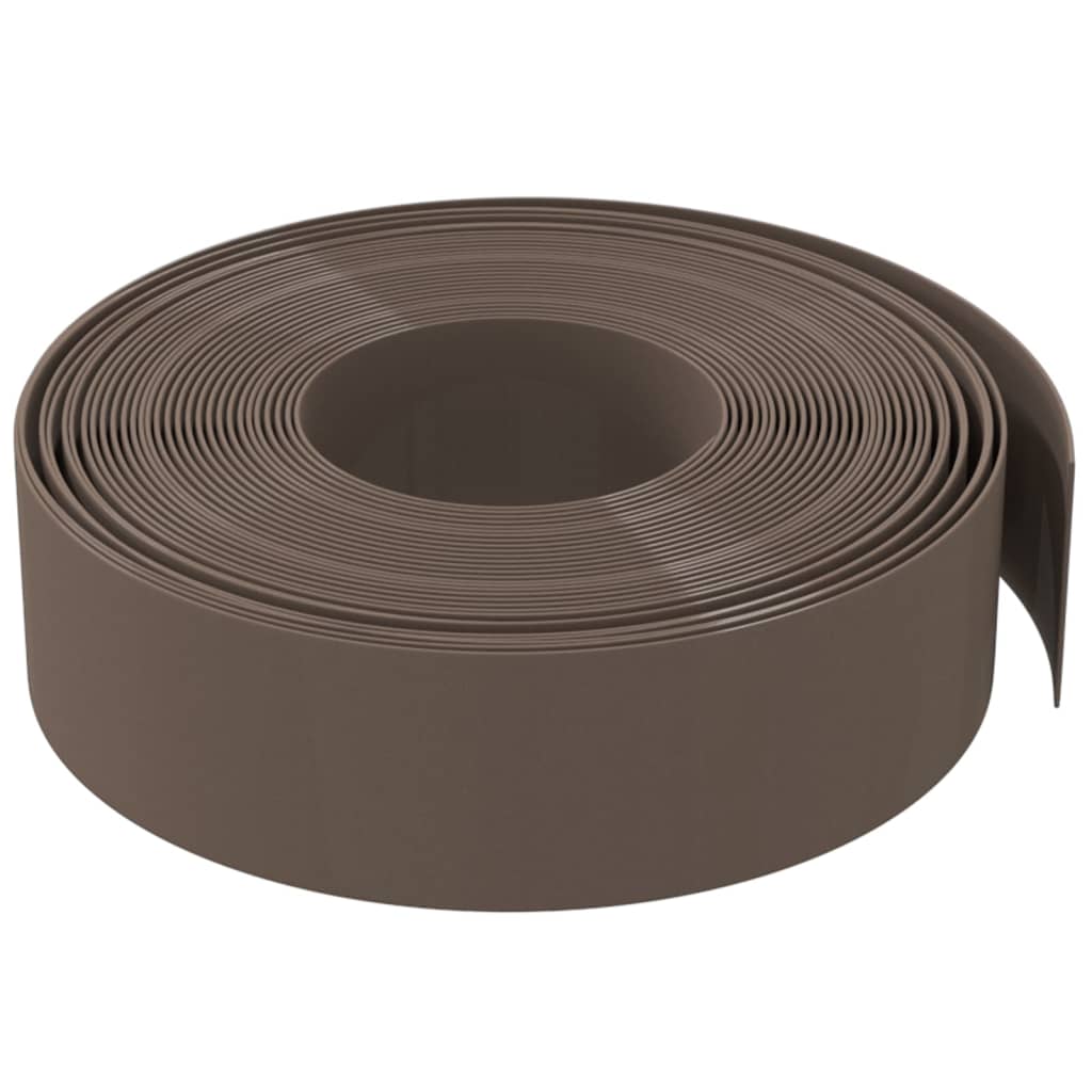 vidaXL Garden Edgings 2 pcs Brown 10 m 15 cm Polyethylene 4