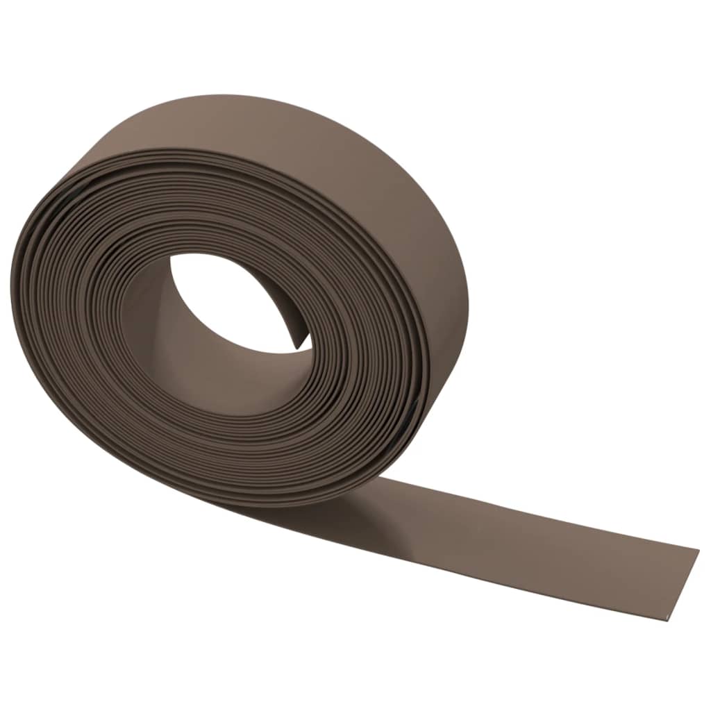 vidaXL Garden Edgings 2 pcs Brown 10 m 15 cm Polyethylene 5