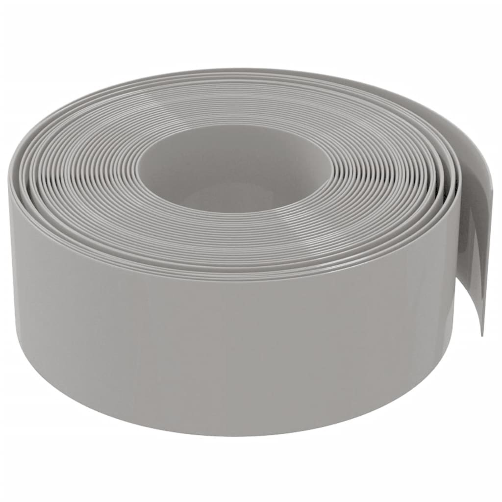 vidaXL Garden Edgings 2 pcs Grey 10 m 20 cm Polyethylene 5