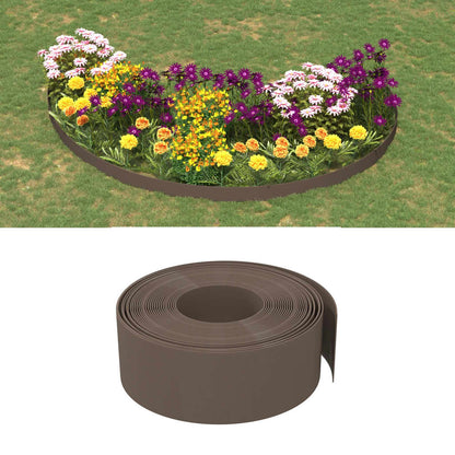 vidaXL Garden Edging 25 m 10 cm PE Brown