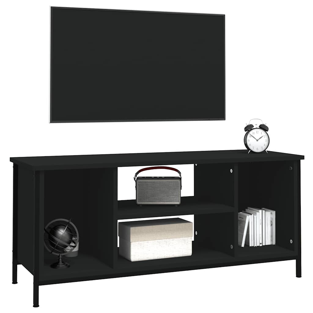 vidaXL TV Cabinet Black 102x35x45 cm Engineered Wood 4